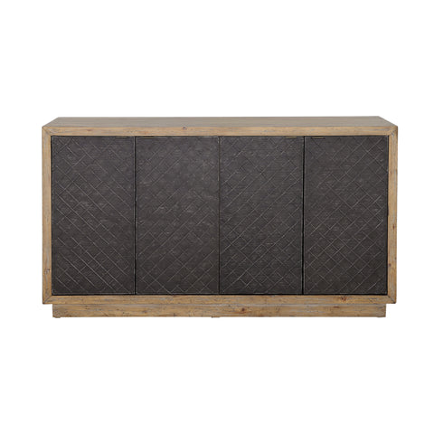 Tyler - Four Door Credenza - Natural / Black - Premium Credenzas from Coast2Coast Home - Just $4537.50! Shop now at brett interiors