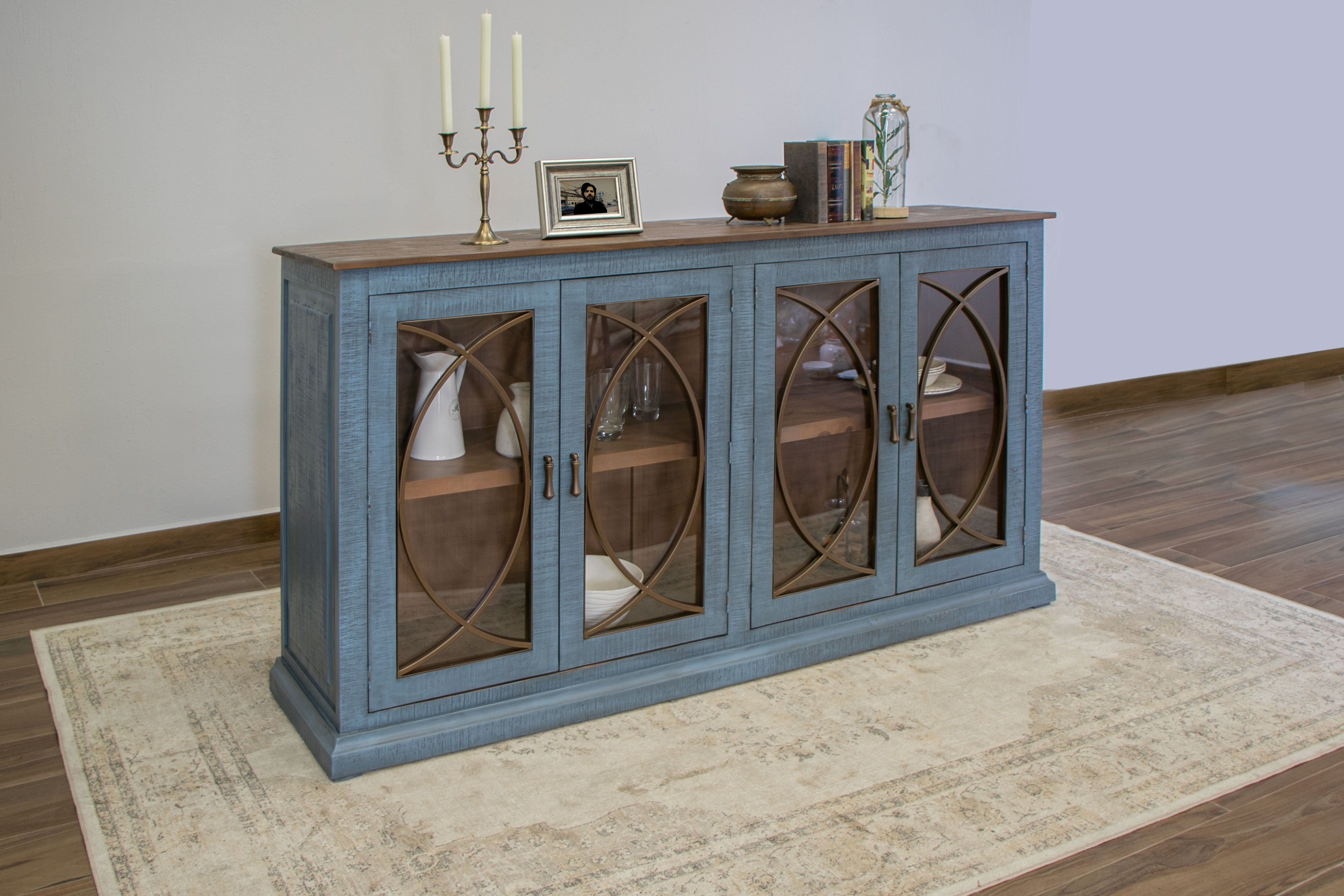 Marlin - Console - Vintage Blue - Premium TV Stands from International Furniture Direct - Just $1312.50! Shop now at brett interiors