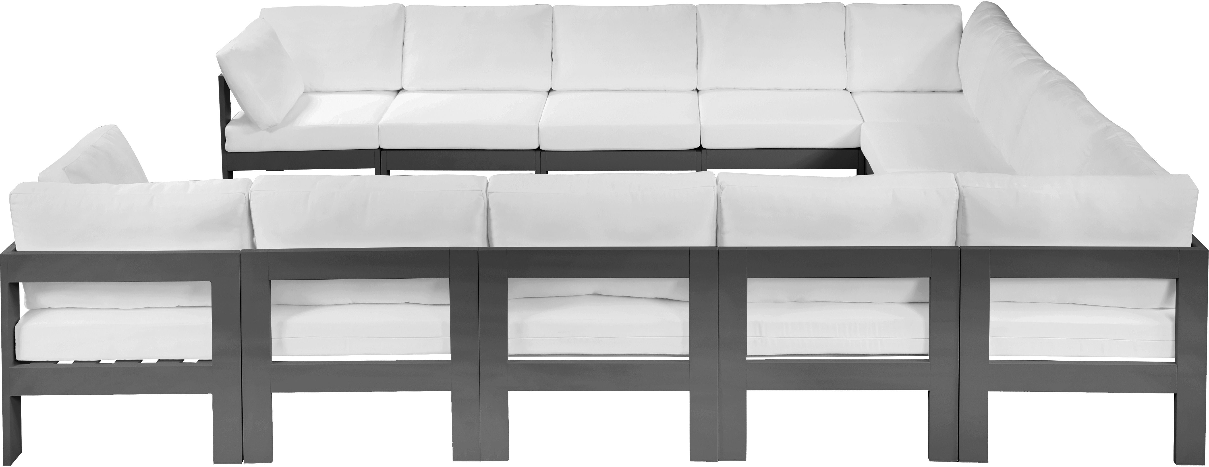 Nizuc - Outdoor Patio Modular Sectional 12 Piece - White - Premium Stationary Sectionals from Meridian Furniture - Just $10750! Shop now at brett interiors