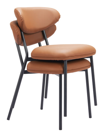 Rorun - Dining Chair (Set of 2) - Brown - Premium Stool Sets from Zuo Modern - Just $1400! Shop now at brett interiors