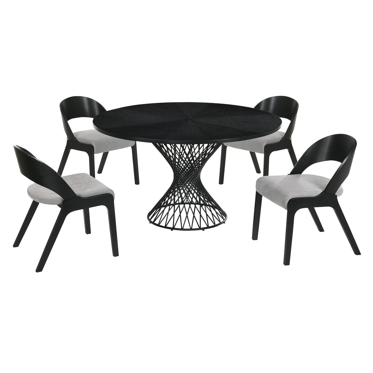 Cirque And Polly - Round Dining Set - Premium 5 Piece Dining Room Sets from Armen Living - Just $2032.50! Shop now at brett interiors