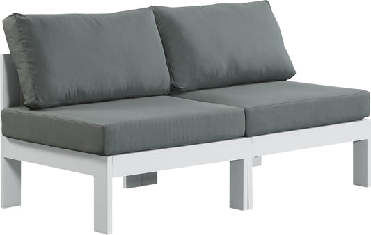 Nizuc - Outdoor Patio Modular Sofa - Grey - Fabric - Modern & Contemporary - Premium Sofas from Meridian Furniture - Just $1725! Shop now at brett interiors