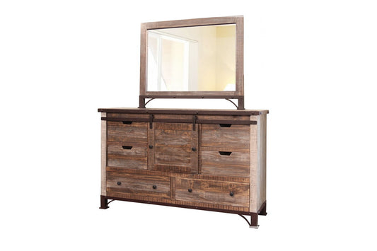 Antique - Dresser With 6 Drawer / 1 Door - Multicolor - Premium Dressers from International Furniture Direct - Just $1137.50! Shop now at brett interiors