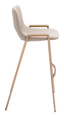 Desi - Barstool (Set of 2) - Beige / Gold - Premium Stool Sets from Zuo Modern - Just $1650! Shop now at brett interiors