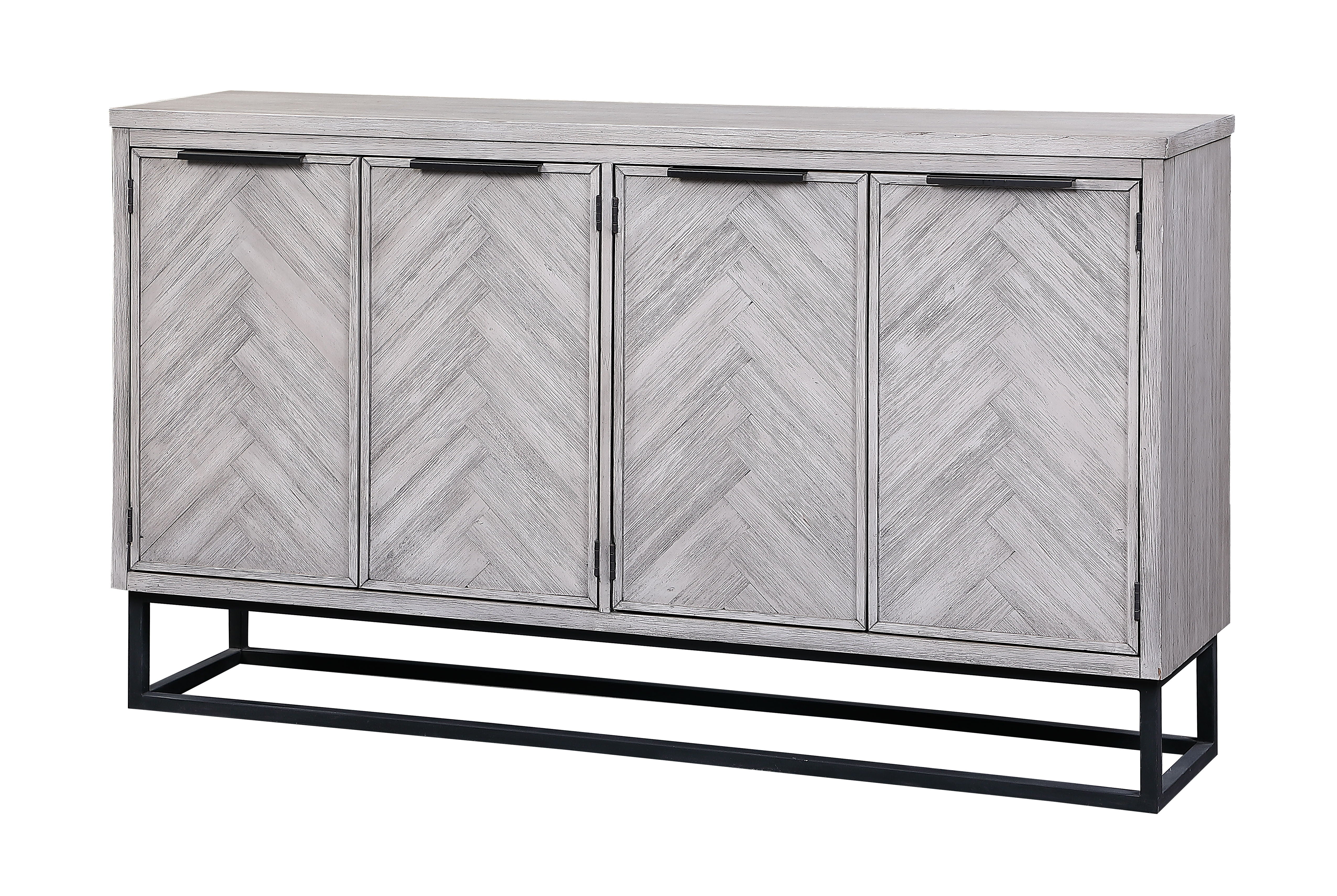 Aspen Court II - Four Door Media Credenza - Herringbone White Rub - Premium Credenzas from Coast2Coast Home - Just $4125! Shop now at brett interiors