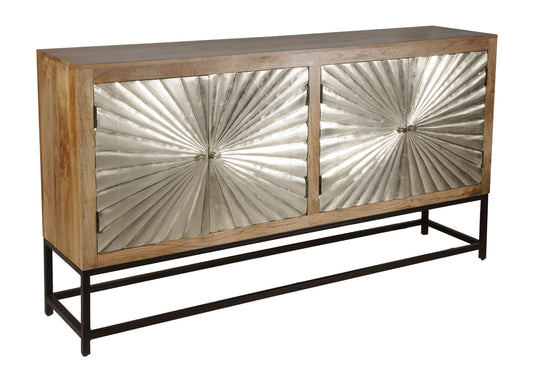 Sparks - Four Door Credenza - Sparkler Brown / Silver - Premium Credenzas from Coast2Coast Home - Just $5775! Shop now at brett interiors