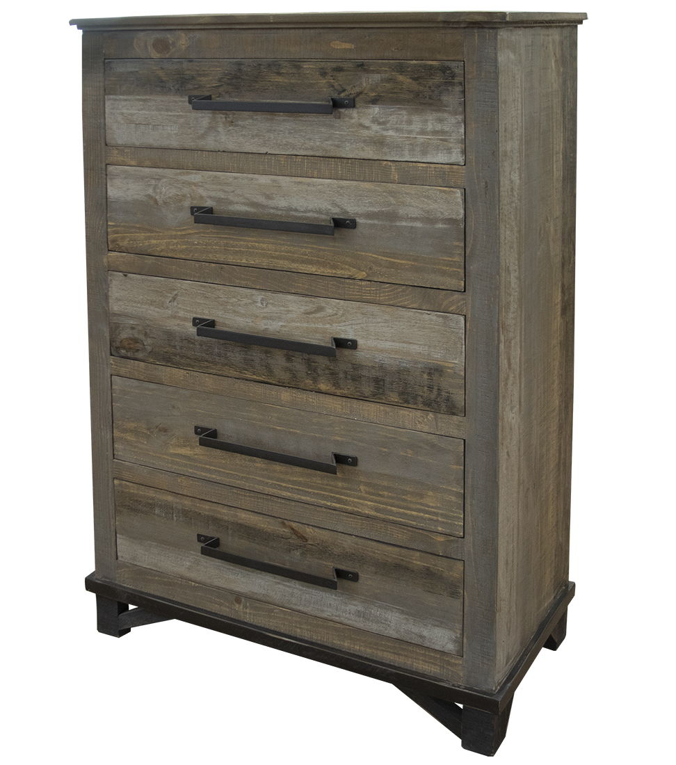 Loft Brown - 5 Drawer Chest - Two Tone Gray / Brown - Premium Accent Chests from International Furniture Direct - Just $1045! Shop now at brett interiors