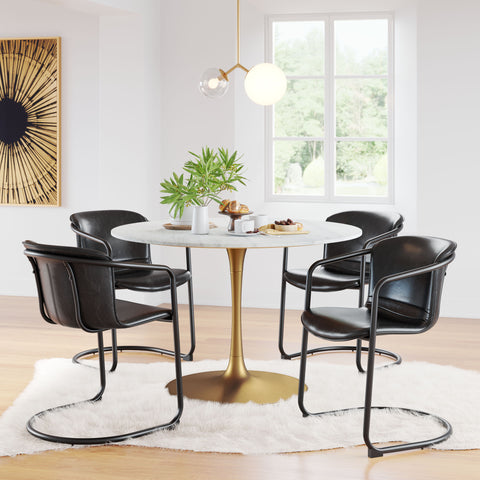 Ithaca - Dining Table - White / Gold - Premium Dining Tables from Zuo Modern - Just $2900! Shop now at brett interiors