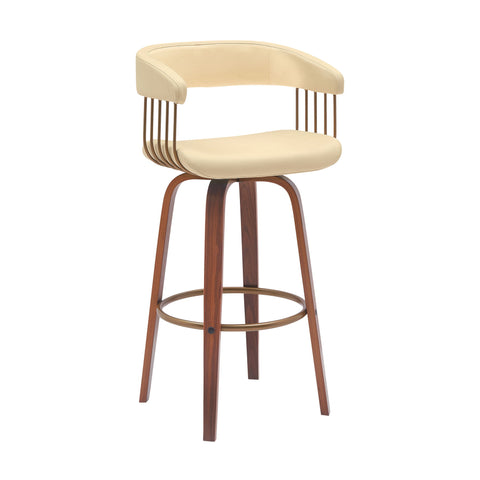 Topanga - Swivel Walnut Wood Stool - Premium Counter Height (24"-27") from Armen Living - Just $230! Shop now at brett interiors