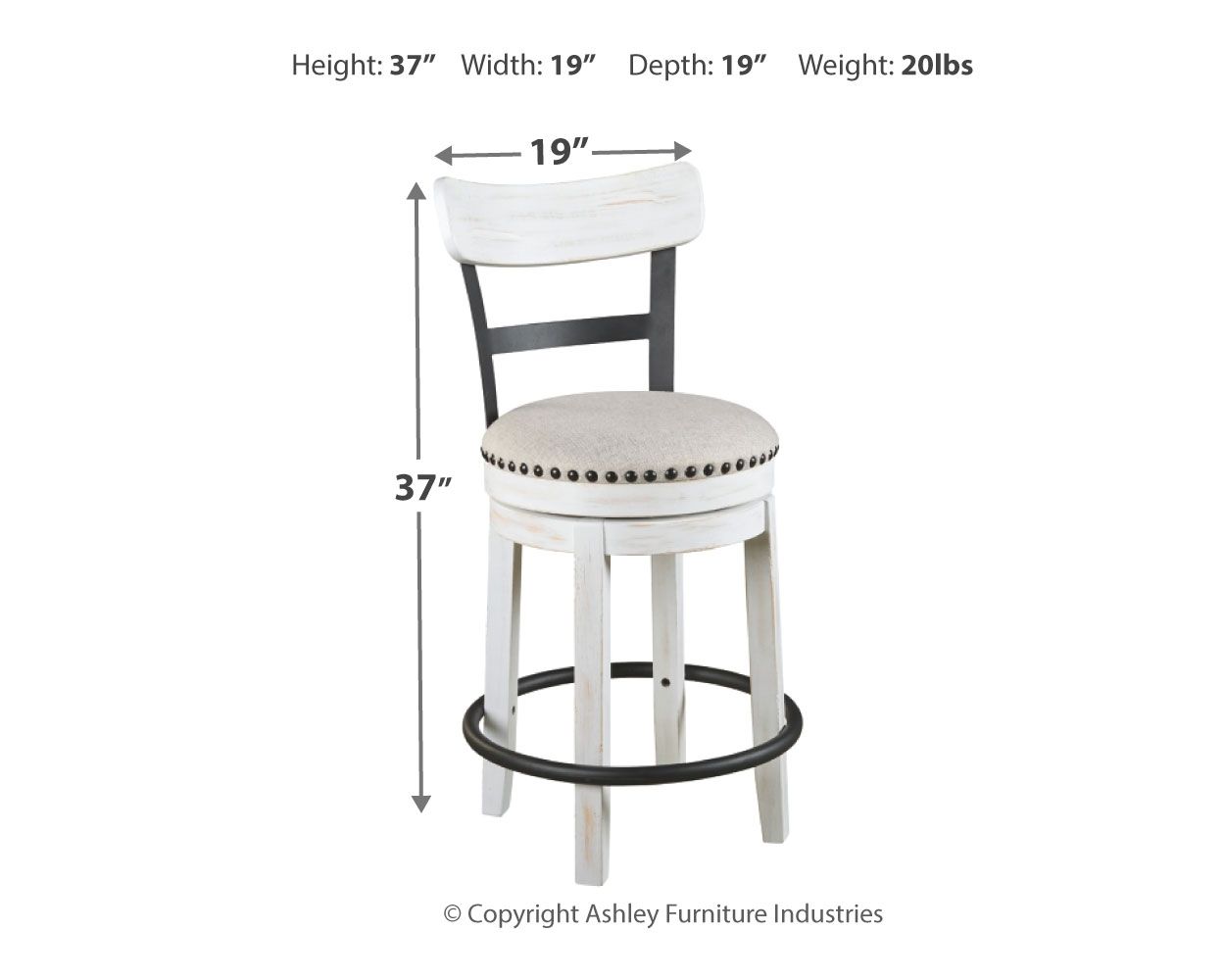 Valebeck - Full Back Swivel Stool - Premium Counter Height (24"-27") from Signature Design by Ashley® - Just $254.10! Shop now at brett interiors