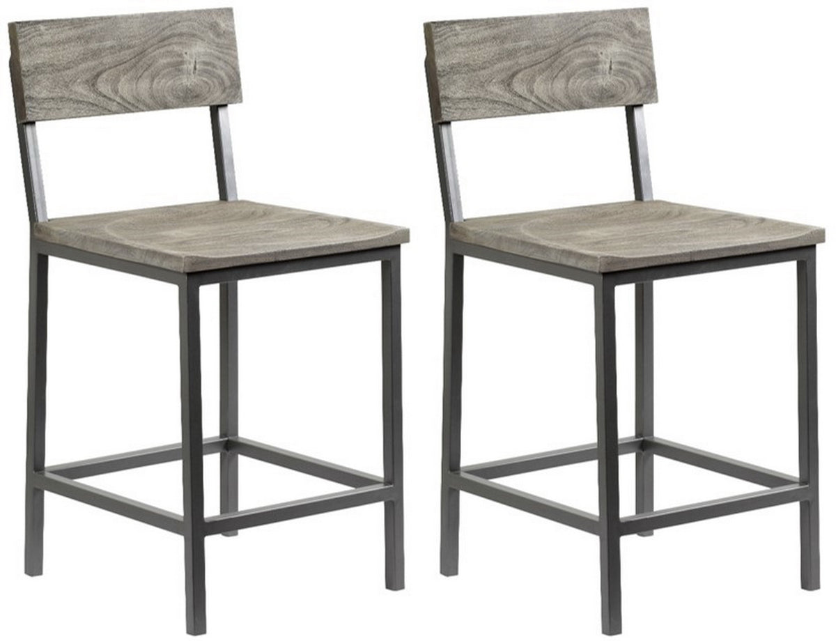 Yukon - Counter Height Barstools (Set of 2) - Sandblast Gray / Gunmetal Finish - Premium Stool Sets from Coast2Coast Home - Just $1650! Shop now at brett interiors