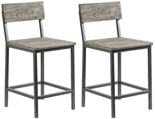 Yukon - Counter Height Barstools (Set of 2) - Sandblast Gray / Gunmetal Finish - Premium Stool Sets from Coast2Coast Home - Just $1650! Shop now at brett interiors