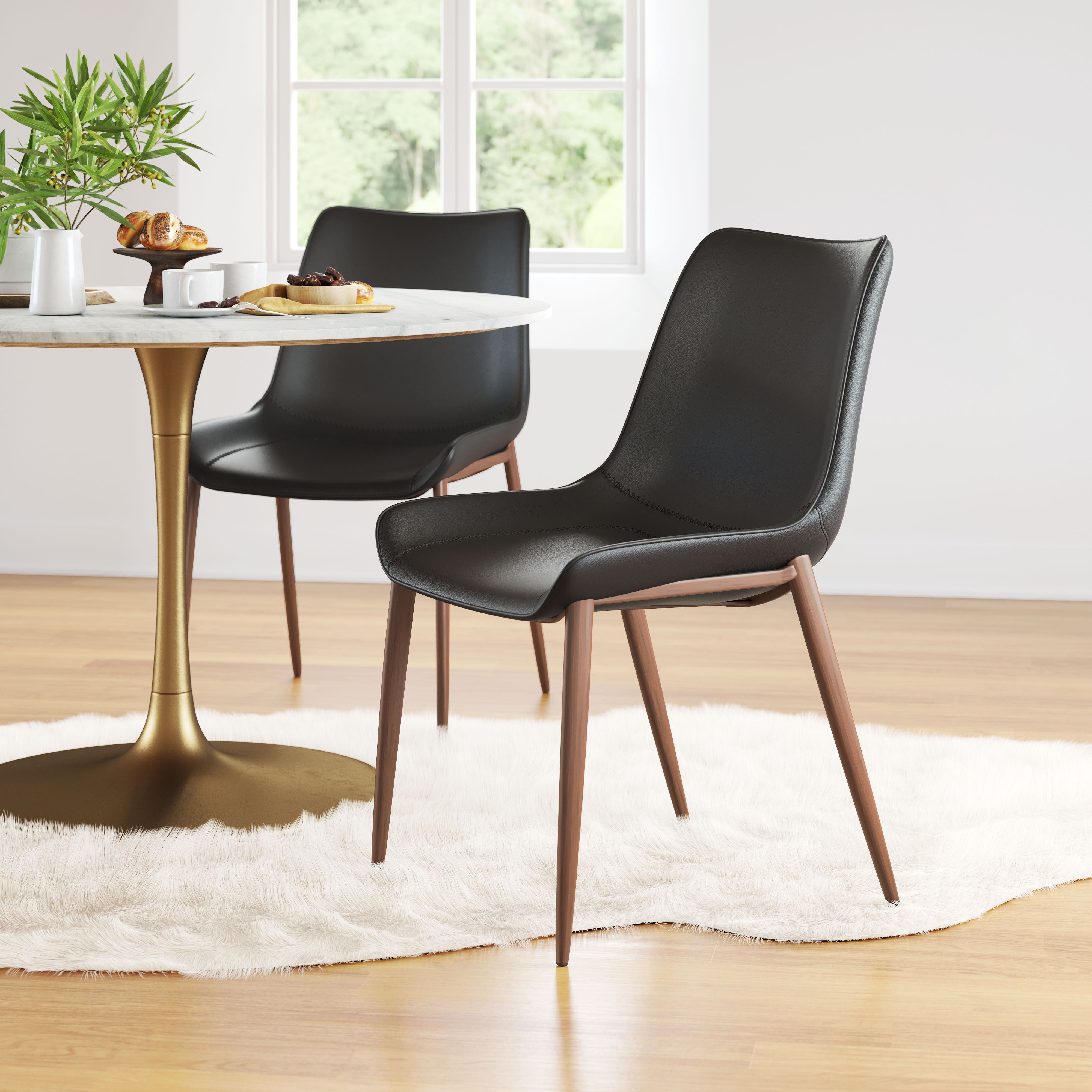 Magnus - Dining Chair - Black / Walnut - Premium Side Chairs from Zuo Modern - Just $1450! Shop now at brett interiors