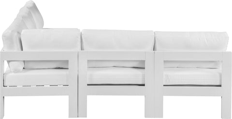 Nizuc - Outdoor Patio Modular Sectional 5 Piece - White - Fabric - Modern & Contemporary - Premium Stationary Sectionals from Meridian Furniture - Just $4412.50! Shop now at brett interiors