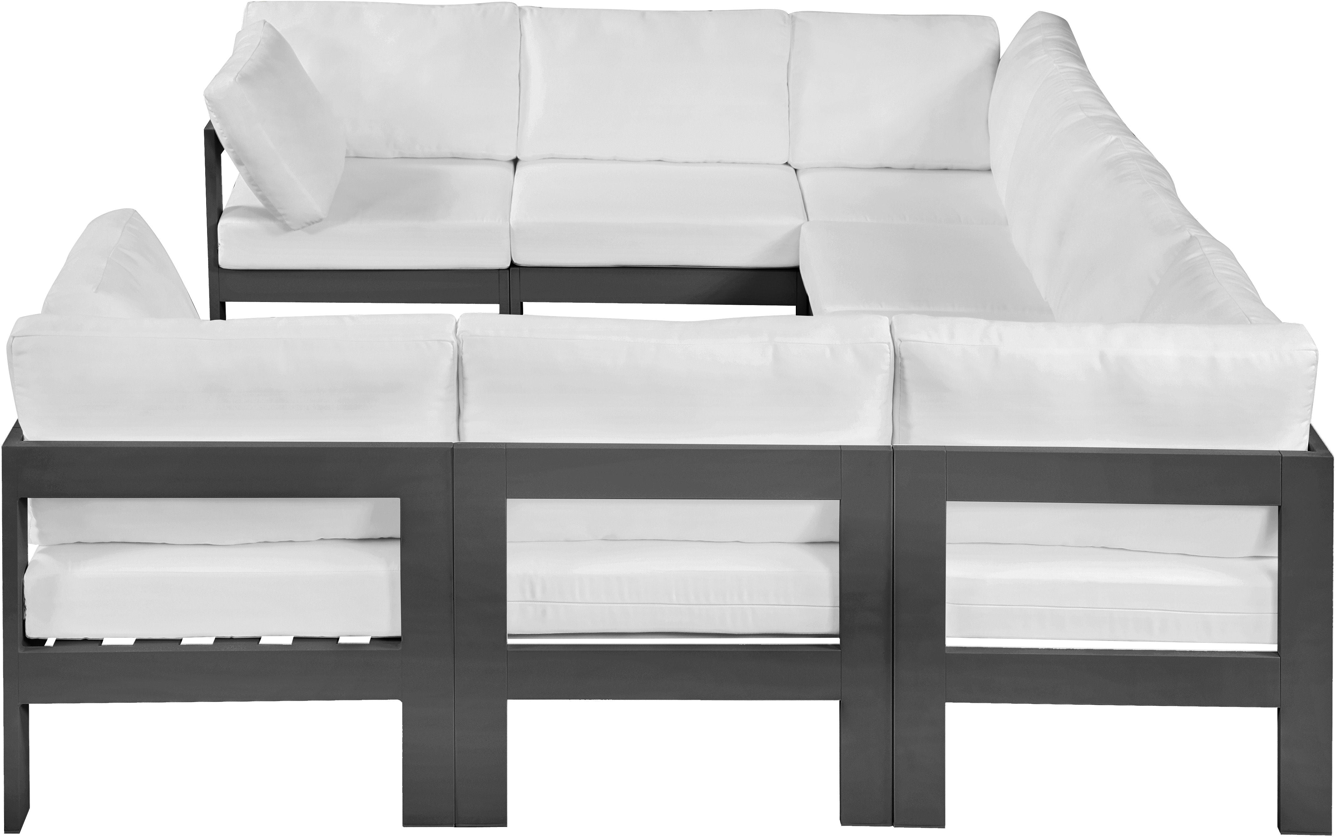 Nizuc - Outdoor Patio Modular Sectional 8 Piece - White - Premium Stationary Sectionals from Meridian Furniture - Just $7300! Shop now at brett interiors