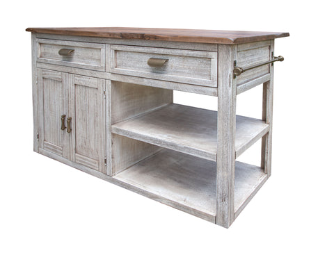 Sahara - Kitchen Island - Light Cream / Brown Caramel - Premium Islands & Carts from International Furniture Direct - Just $1537.50! Shop now at brett interiors