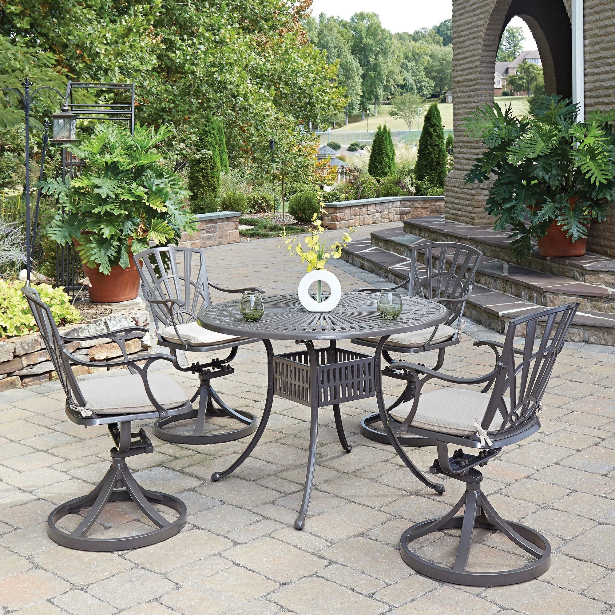 Largo - 5 Piece Dining Set With Swivel Chairs - Premium 5 Piece Outdoor Sets from Homestyles - Just $3057.48! Shop now at brett interiors