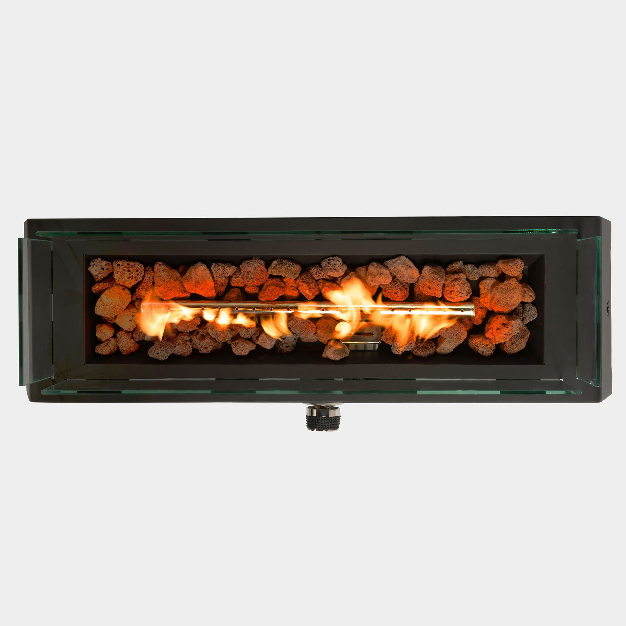 28" Tabletop Fire Pit, Propane Gas Fire Pit With Quick Connect Joint, Glass Wind Guard And Lava Rock, Outdoor Portable Tabletop Fire Pit - Black - Premium Fire Pits from AS Outdoor Heating - Just $164! Shop now at brett interiors