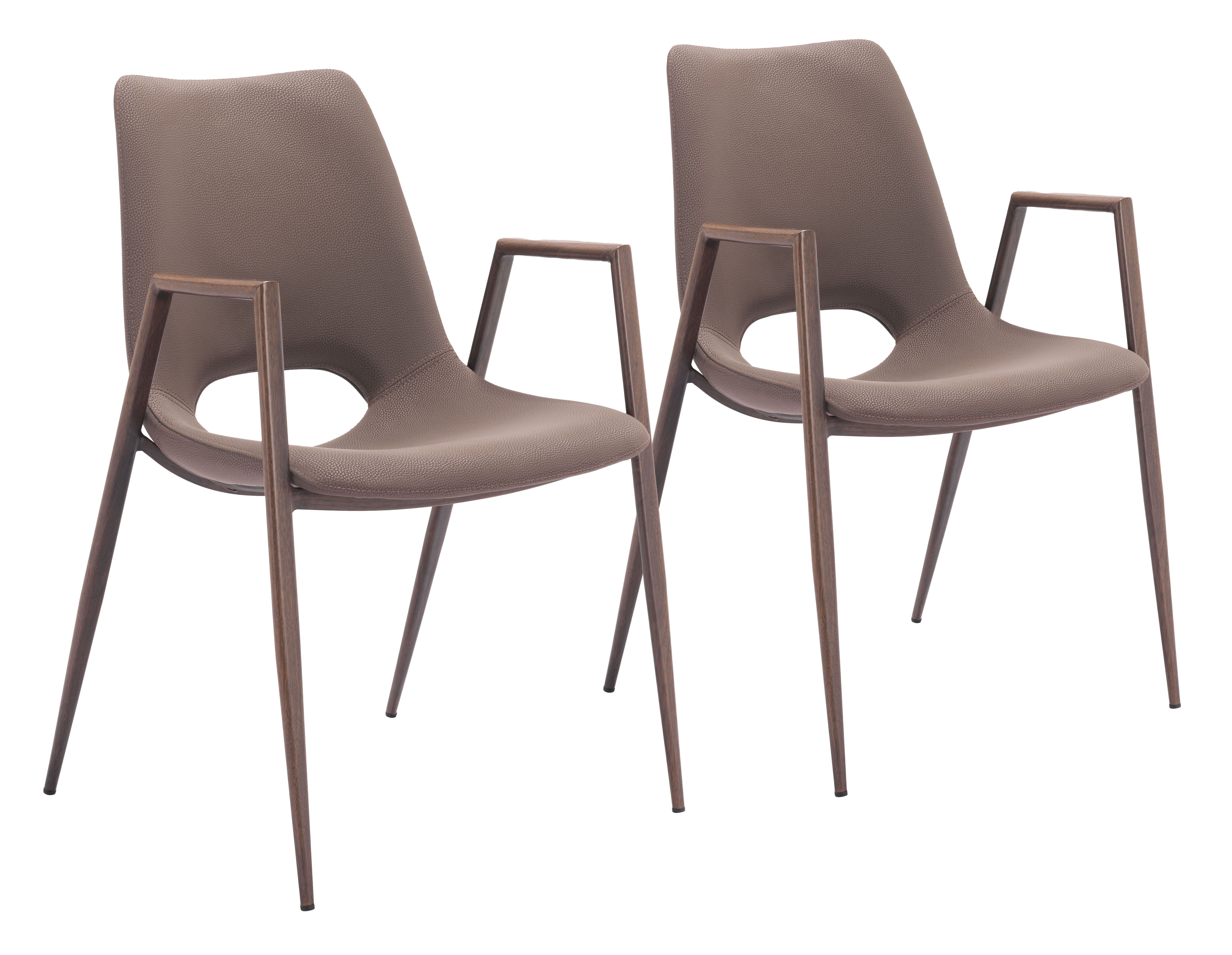 Desi - Dining Chair (Set of 2) Walnut Legs Zuo Modern