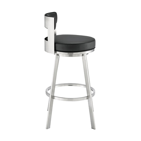 Flynn - Swivel Bar Stool -  Brushed Steel - Premium Counter Height (24"-27") from Armen Living - Just $372.50! Shop now at brett interiors