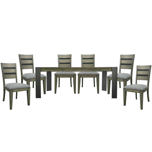 Cedar Fork - Dining Table 78 In. With 6 Ladderback Chairs - Smoked Arabica - Premium 7 Piece Dining Room Sets from Parker House - Just $1872.50! Shop now at brett interiors