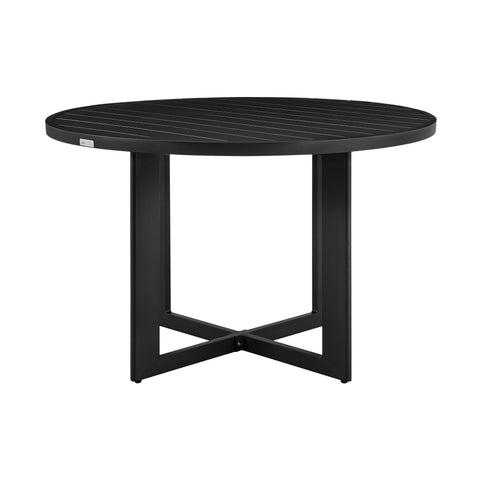 Cayman - Outdoor Patio Round Dining Table - Black - Premium Dining Tables from Armen Living - Just $1155! Shop now at brett interiors