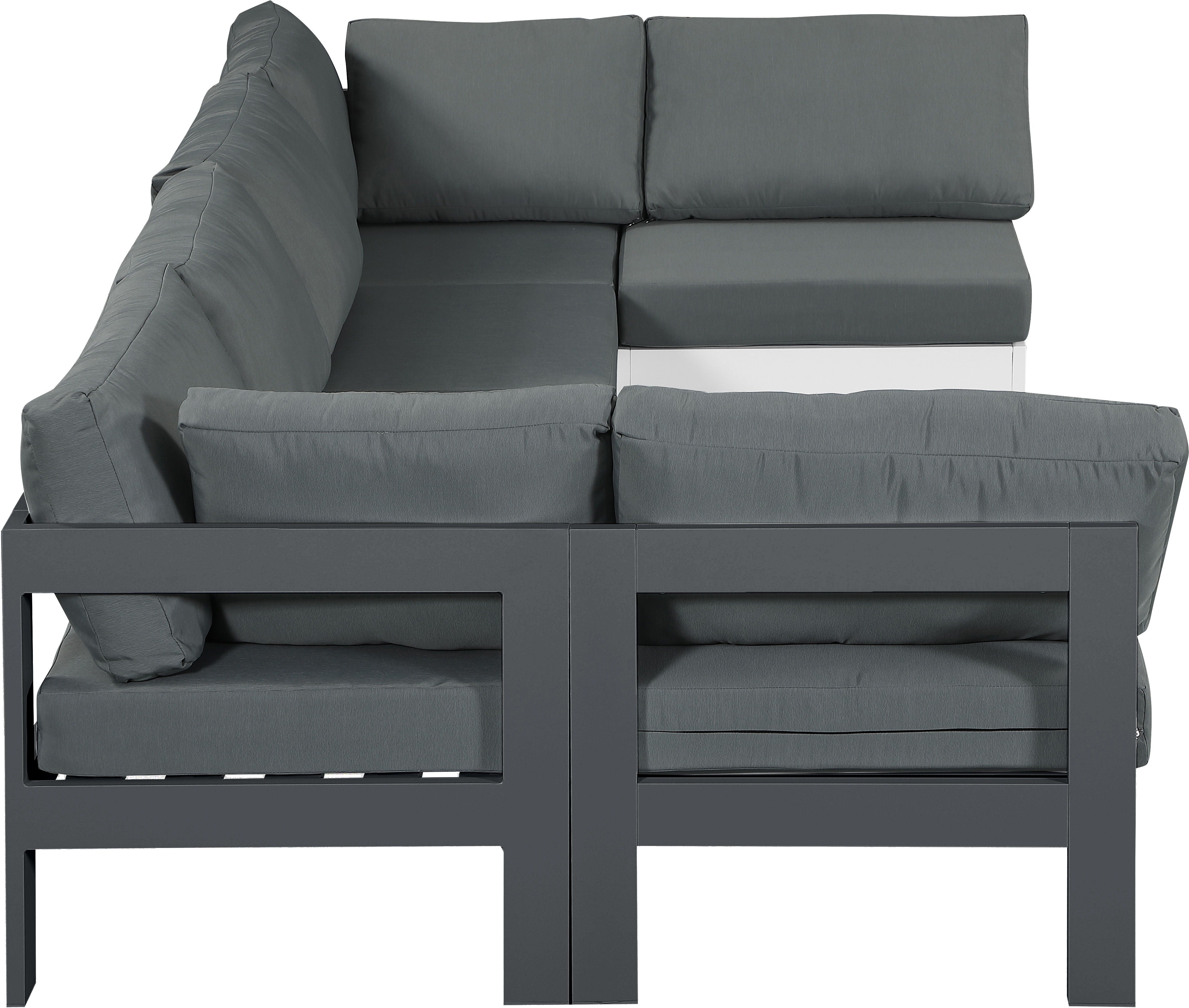 Nizuc - Outdoor Patio Modular Sectional - Grey - Premium Stationary Sectionals from Meridian Furniture - Just $5375! Shop now at brett interiors