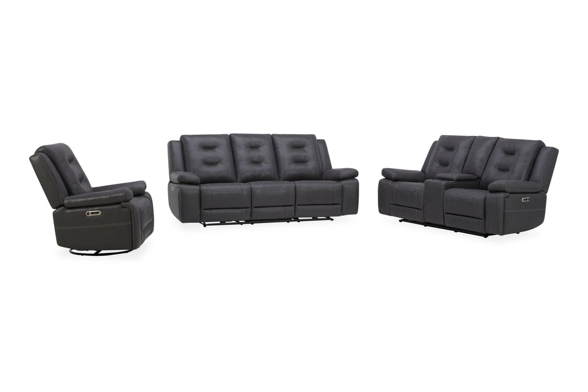 Caldwell - Power Reclining Sofa Loveseat And Recliner - Tahoe Charcoal - Premium 3 Piece Living Room Sets from Parker Living - Just $3317.50! Shop now at brett interiors