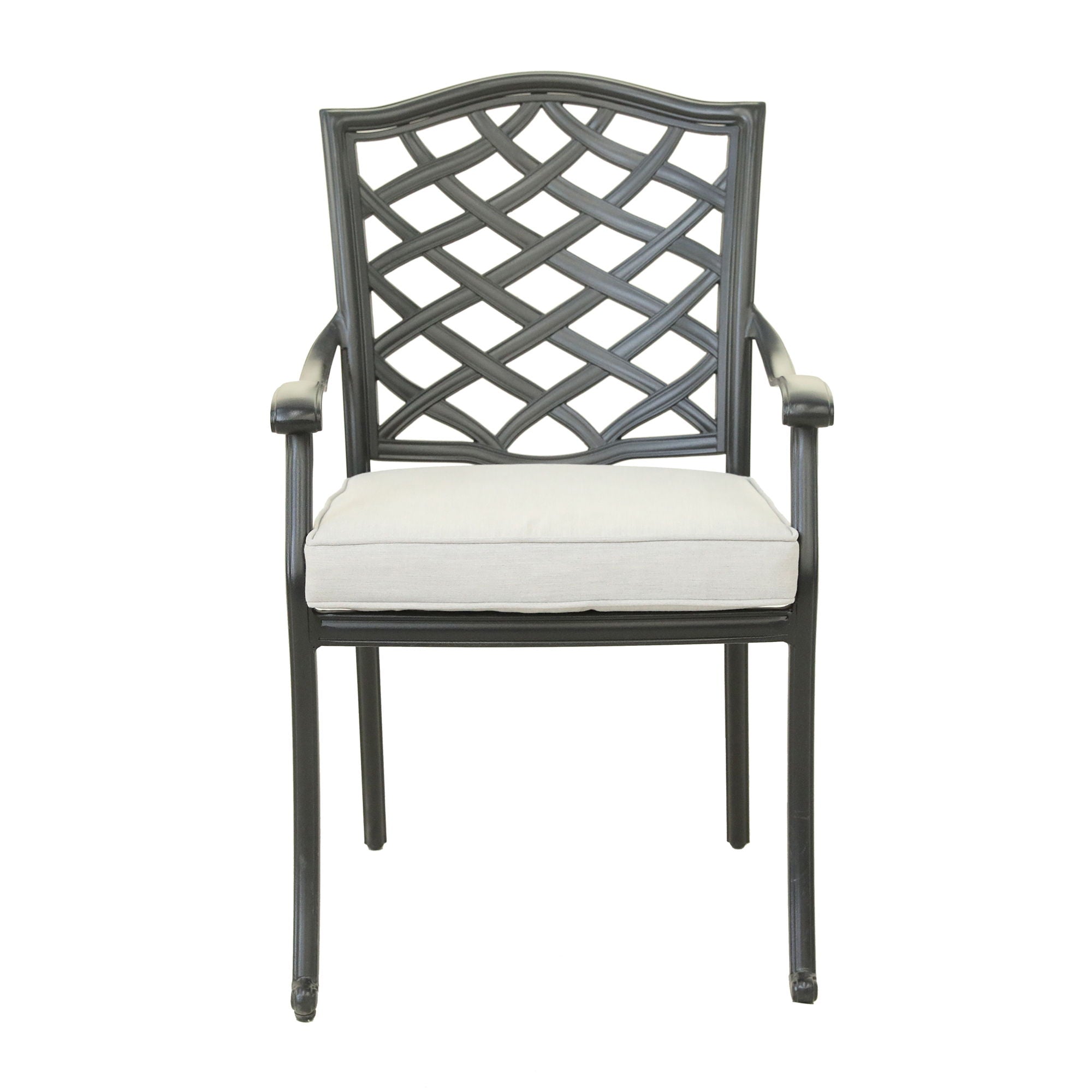 Aluminum Dining Arm Chair With Cushion (Set of 2) - Cast Silver - Premium Chair Sets from Gather Craft - Just $688! Shop now at brett interiors