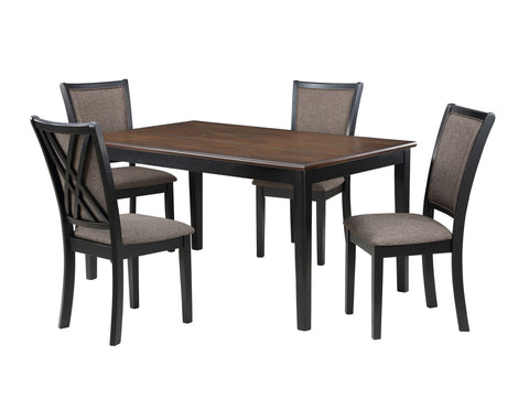 Potomac - 5 Piece Rectangle Dining Set (Table & 4 Chairs) - Brown / Black - Premium 5 Piece Dining Room Sets from New Classic - Just $722.50! Shop now at brett interiors