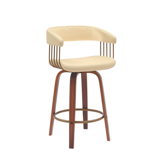 Topanga - Swivel Walnut Wood Stool - Premium Counter Height (24"-27") from Armen Living - Just $230! Shop now at brett interiors