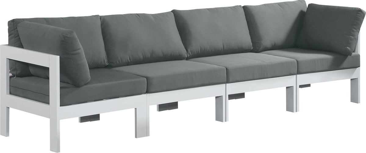 Nizuc - Outdoor Patio Modular Sofa - Grey - Metal - Modern & Contemporary - Premium Sofas from Meridian Furniture - Just $3650! Shop now at brett interiors