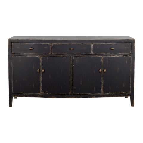 Gibson - Four Door Three Drawer Credenza - Coal / Brown - Premium Credenzas from Coast2Coast Home - Just $4785! Shop now at brett interiors