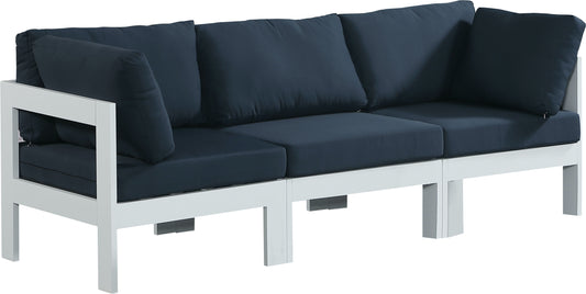 Nizuc - Outdoor Patio Modular Sofa 3 Seats- Navy - Modern & Contemporary - Premium Sofas from Meridian Furniture - Just $2787.50! Shop now at brett interiors