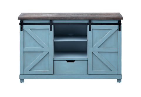 Bar Harbor - Two Sliding Door Two Drawer Credenza - Blue - Premium Credenzas from Coast2Coast Home - Just $4125! Shop now at brett interiors