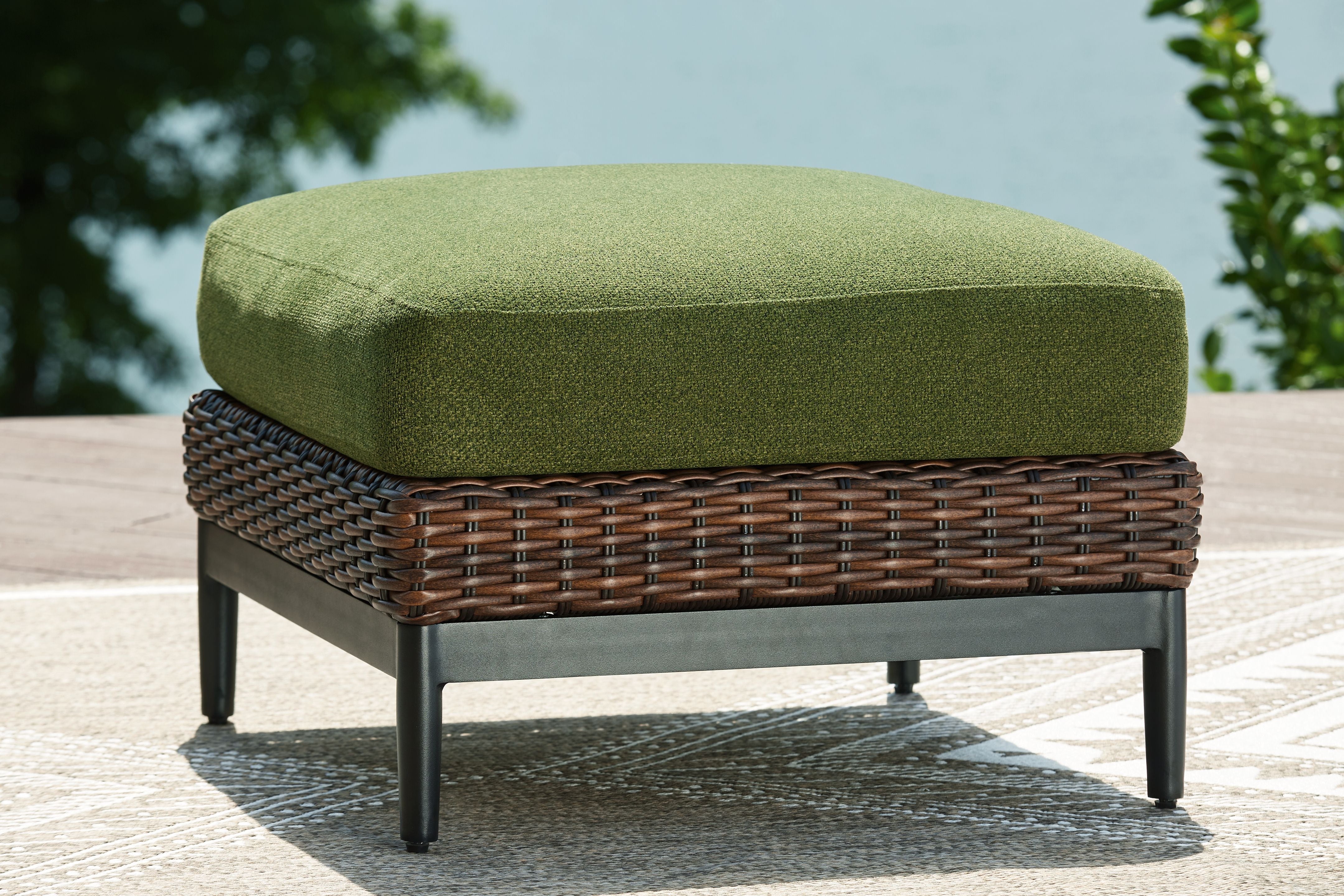 Horizon Hall - Brown / Green - Ottoman With Cushion - Premium Ottomans from Signature Design by Ashley® - Just $429.38! Shop now at brett interiors