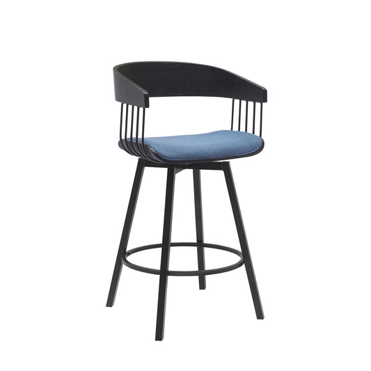 Athena - Swivel Black Metal Stool - Premium Counter Height (24"-27") from Armen Living - Just $280! Shop now at brett interiors