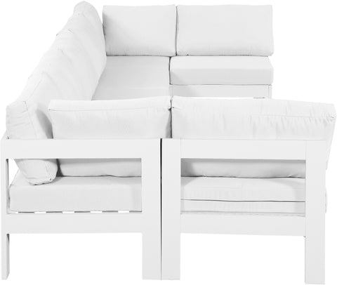 Nizuc - Outdoor Patio Modular Sectional 7 Piece - White - Fabric - Premium Stationary Sectionals from Meridian Furniture - Just $6237.50! Shop now at brett interiors