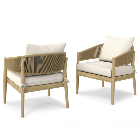 Bayshore - Outdoor Conversation Chair (Set of 2) - Natural - Premium Chair Sets from Simpli Home - Just $1192! Shop now at brett interiors