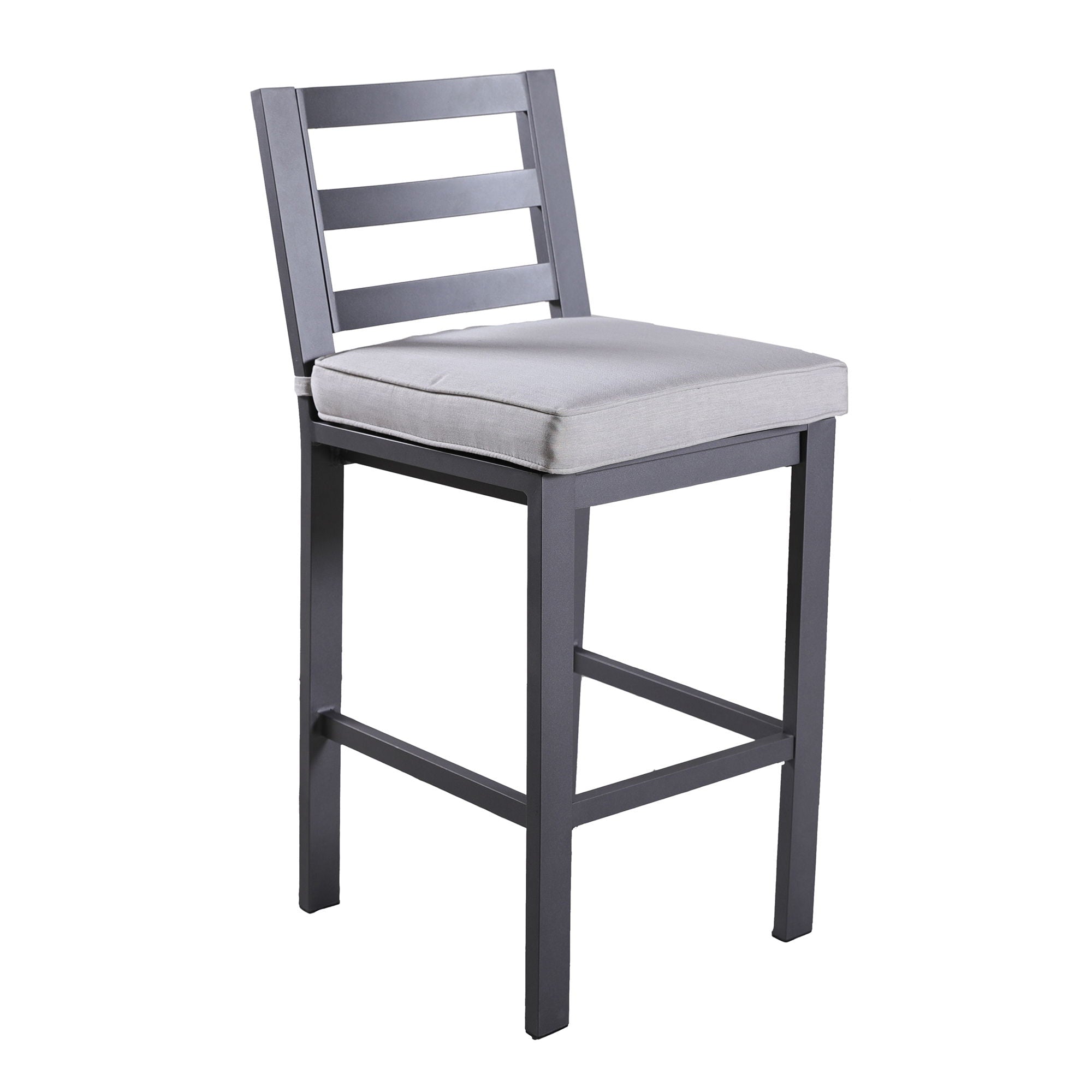 Outdoor Armless Aluminum Barstools With Cushion (Set of 2) - Pewter - Premium Stool Sets from Gather Craft - Just $811! Shop now at brett interiors