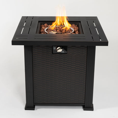 28" Square Fire Pit Table - Brown - Premium Fire Pits from AS Outdoor Heating - Just $262! Shop now at brett interiors