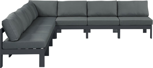 Nizuc - Outdoor Patio Modular Sectional 7 Piece - Gray Dark - Fabric - Modern & Contemporary - Premium Stationary Sectionals from Meridian Furniture - Just $6137.50! Shop now at brett interiors