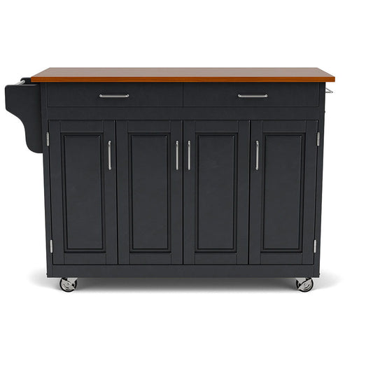 Create-A-Cart - 4 Doors Kitchen Cart With Oak Wood Top - Premium Islands & Carts from Homestyles - Just $1449.98! Shop now at brett interiors