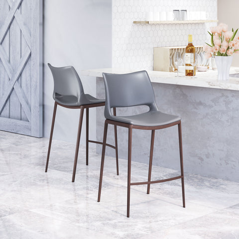 Ace - Counter Chair (Set of 2) - Walnut Legs - Premium Chair Sets from Zuo Modern - Just $1500! Shop now at brett interiors