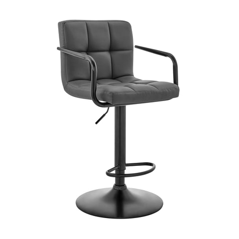 Laurant - Adjustable Height Swivel Bar Stool - Gray - Premium Adjustable Height from Armen Living - Just $160! Shop now at brett interiors