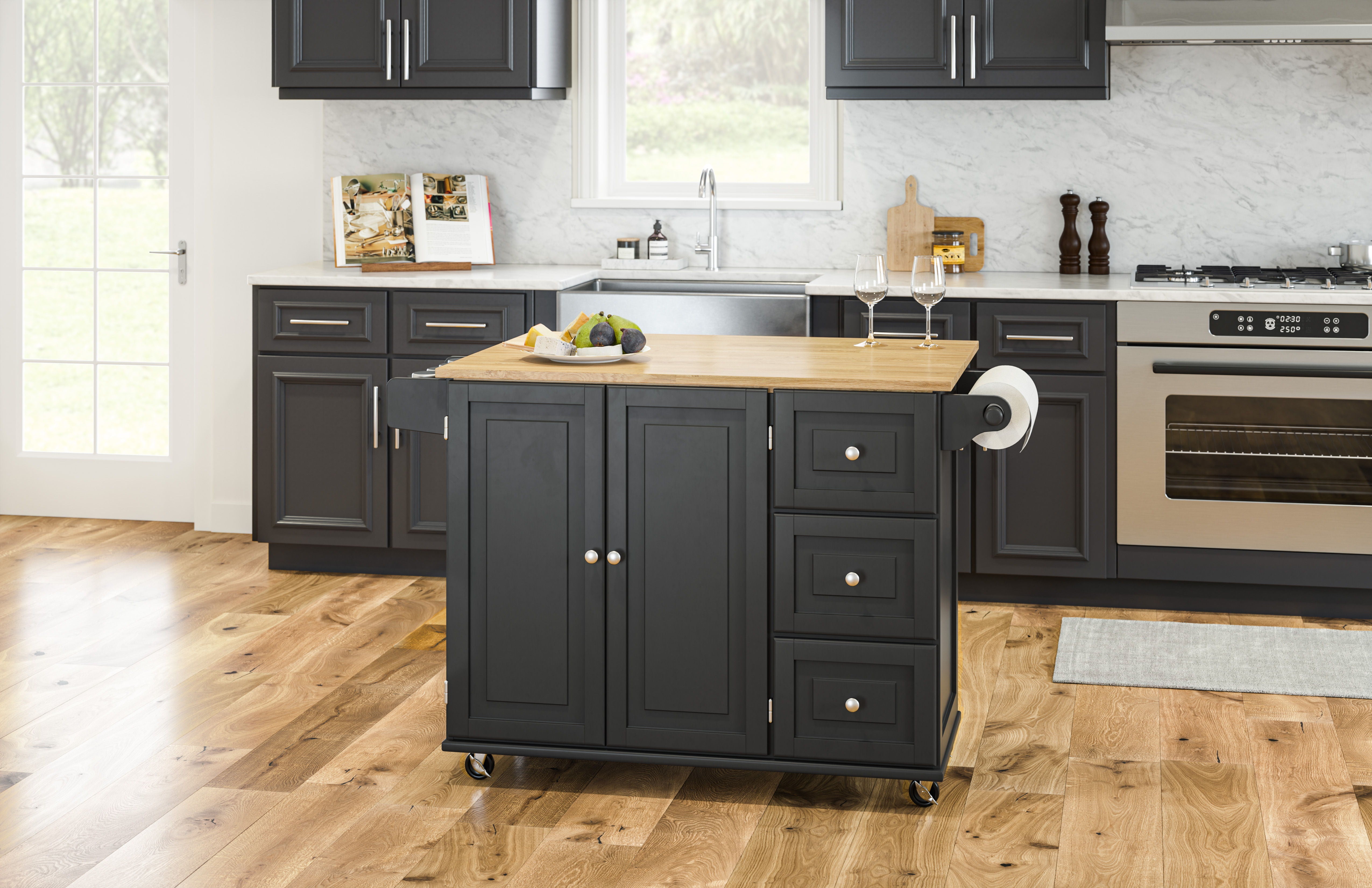 Blanche - Kitchen Cart - Rubber Wood Top - Premium Islands & Carts from Homestyles - Just $1249.98! Shop now at brett interiors