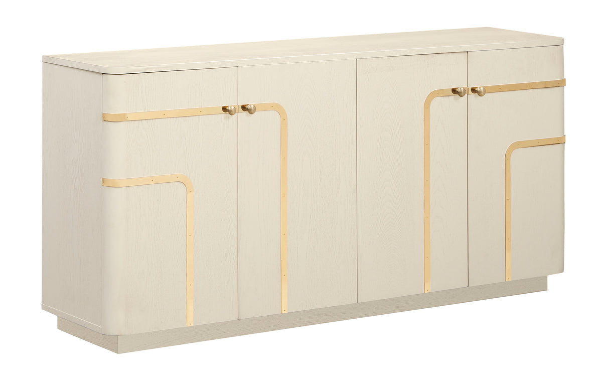 Chatsworth - Four Door Credenza - Cream / Gold - Premium Credenzas from Coast2Coast Home - Just $4537.50! Shop now at brett interiors