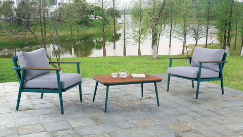 Marsha - 3 Piece Outdoor Set - Gray / Green / Oak - Premium 3 Piece Outdoor Sets from Furniture of America - Just $917.50! Shop now at brett interiors