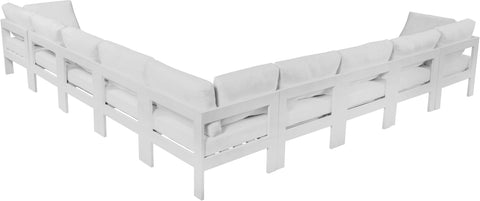 Nizuc - Outdoor Patio Modular Sectional 9 Piece - White - Fabric - Premium Stationary Sectionals from Meridian Furniture - Just $8062.50! Shop now at brett interiors