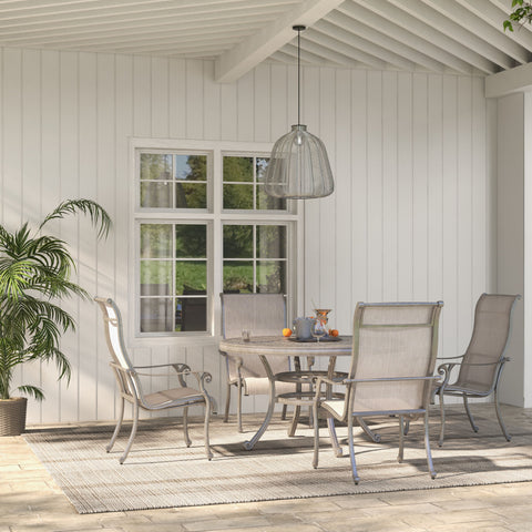 Cast Aluminum Dining Set With Sling Chairs - Premium 5 Piece Outdoor Sets from Gather Craft - Just $2638! Shop now at brett interiors